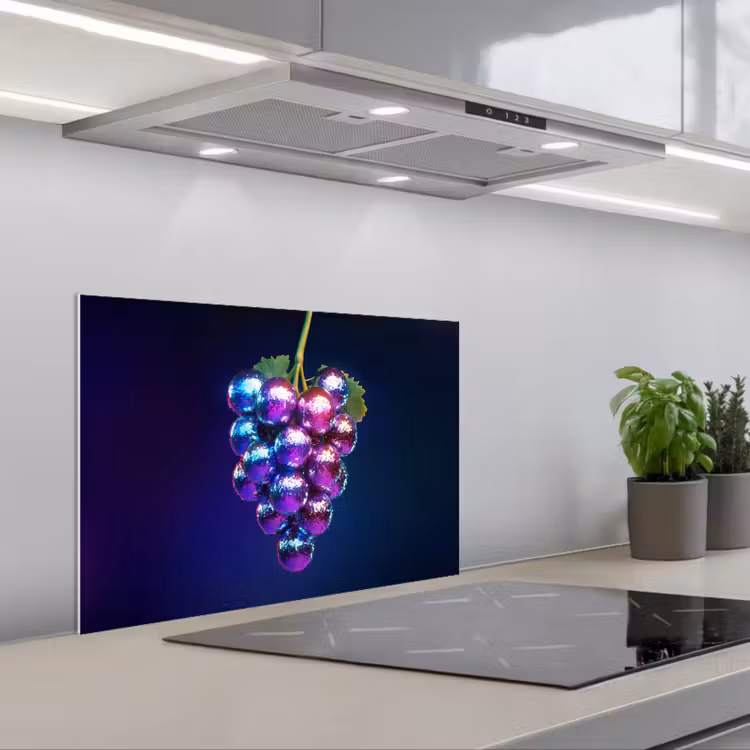 Spritzschutz Küche - Lila - Disco - Party - Weintraube — 1