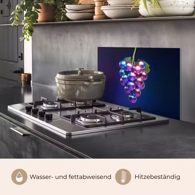 Spritzschutz Küche - Lila - Disco - Party - Weintraube — 2