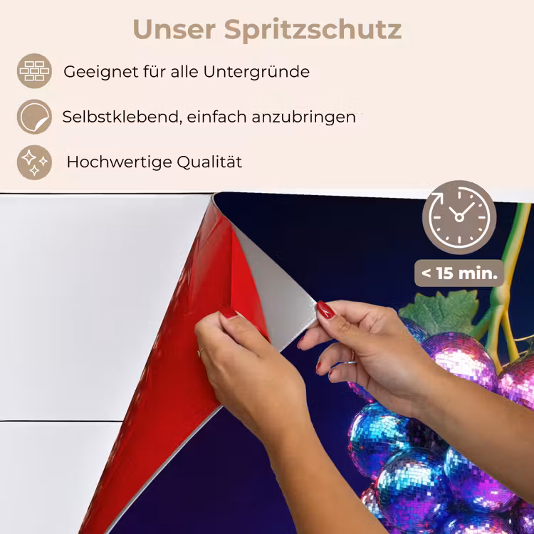 Spritzschutz Küche - Lila - Disco - Party - Weintraube — 4
