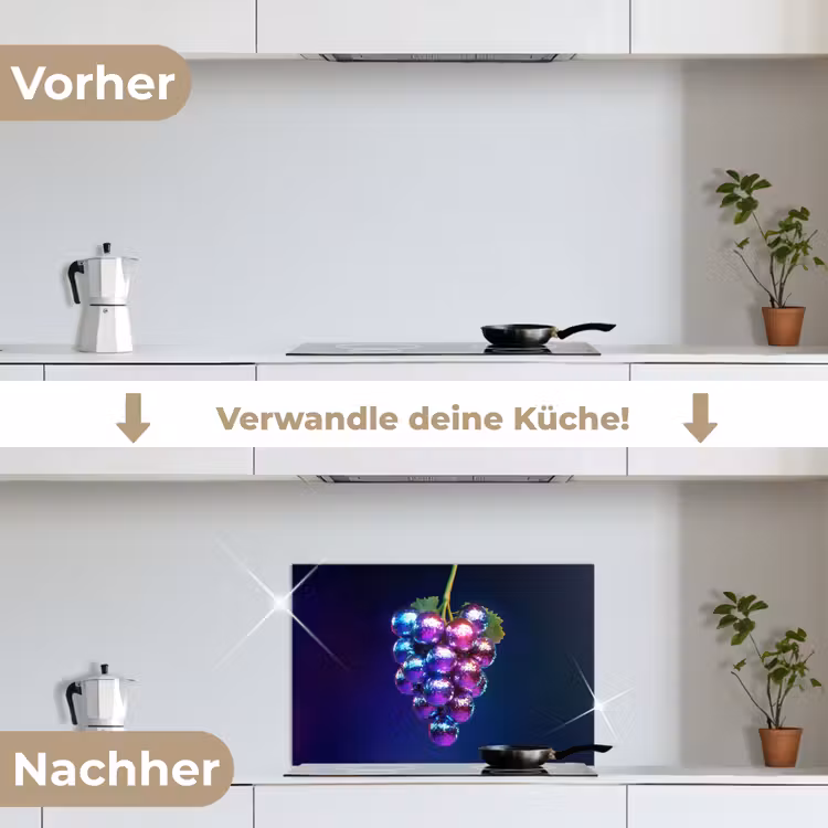 Spritzschutz Küche - Lila - Disco - Party - Weintraube — 7