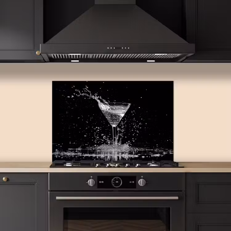 Spritzschutz Küche - Monochrome Splashing Martini — 5