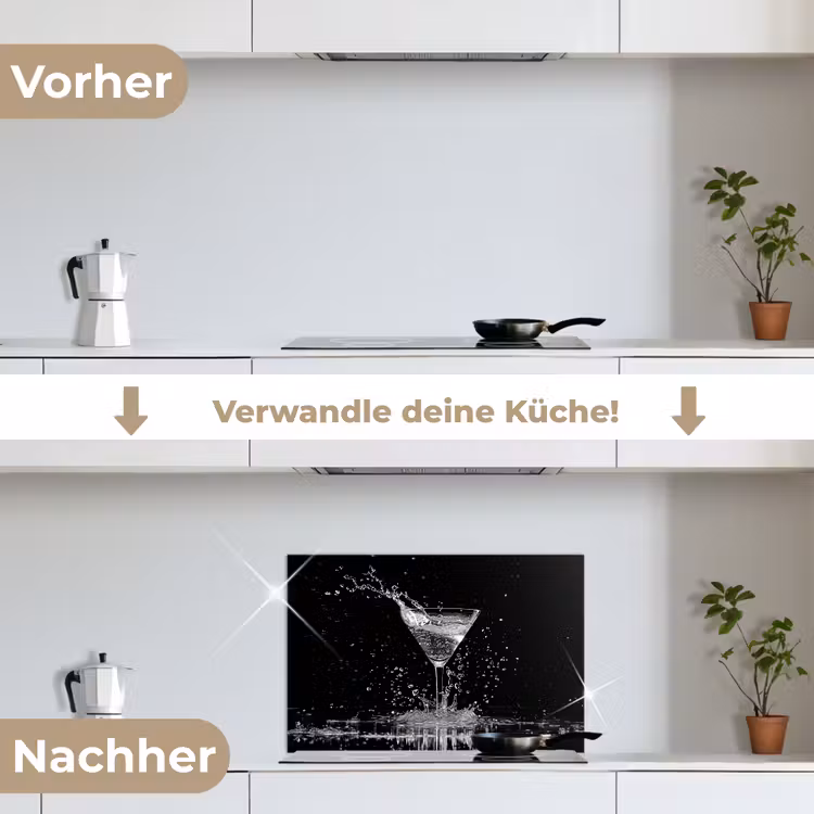 Spritzschutz Küche - Monochrome Splashing Martini — 7