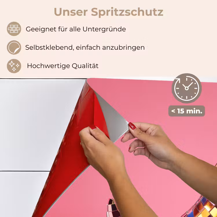 Spritzschutz Küche - Paprika - Disco - Rot - Glitzer — 4