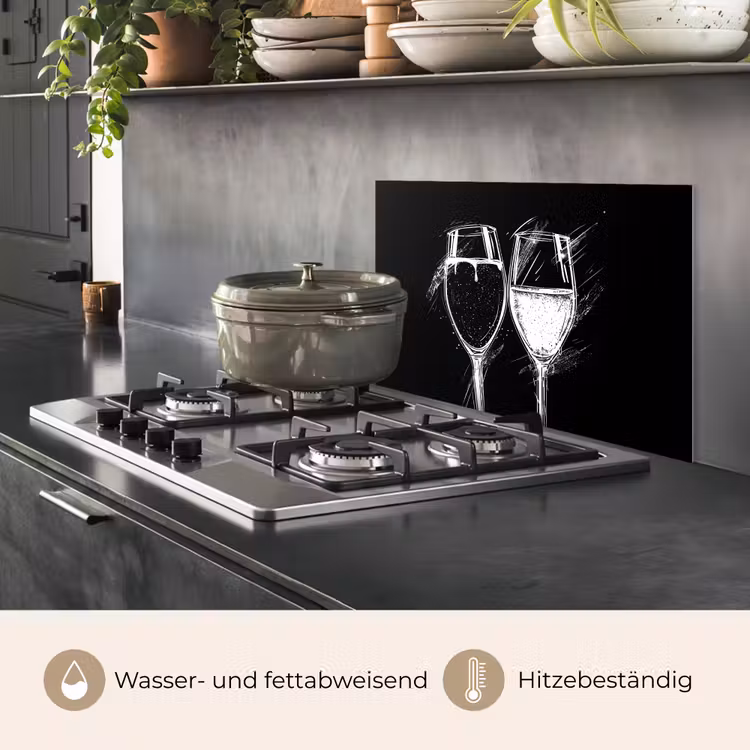 Spritzschutz Küche - Schwarzer und weißer Toast — 2