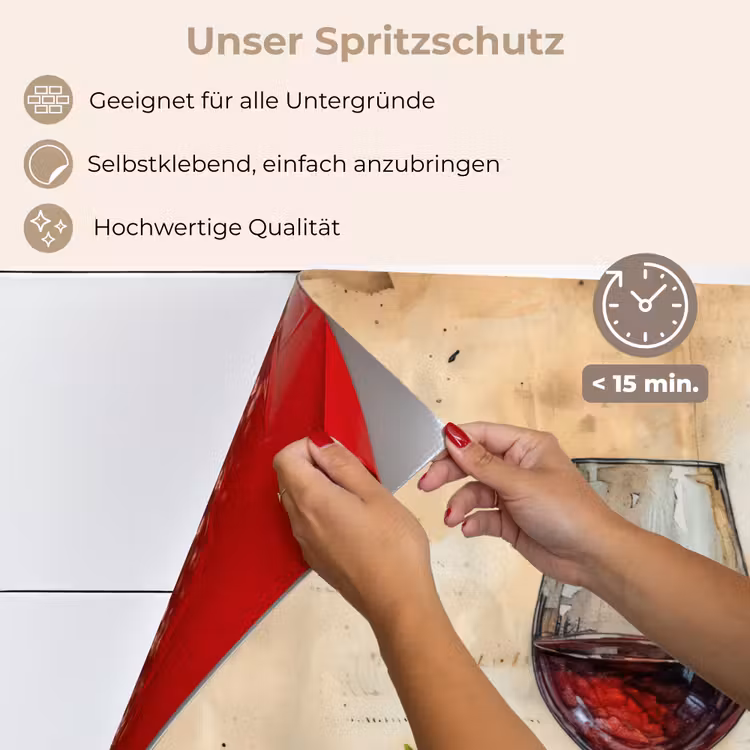 Spritzschutz Küche - Stilleben mit Wein und Trauben — 4