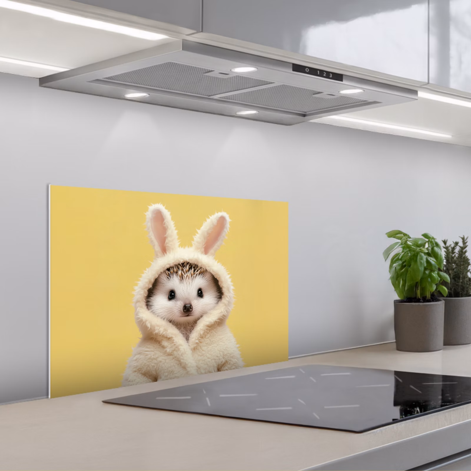 Spritzschutz Küche - Igel - Osterhase - Kostüm — 1