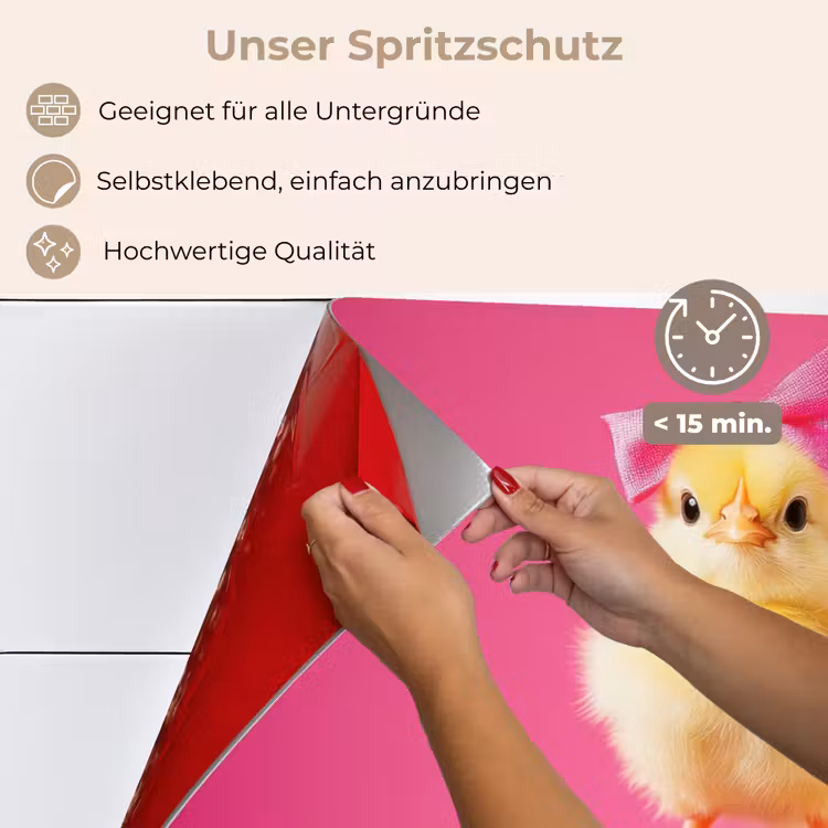 Spritzschutz Küche - Discoball - Küken - Schleife — 4