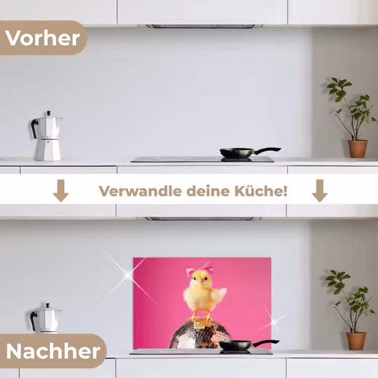 Spritzschutz Küche - Discoball - Küken - Schleife — 7