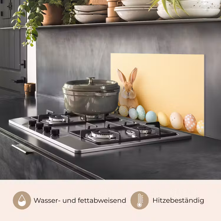 Spritzschutz Küche - Eier - Kaninchen - Pastellfarbtöne — 2