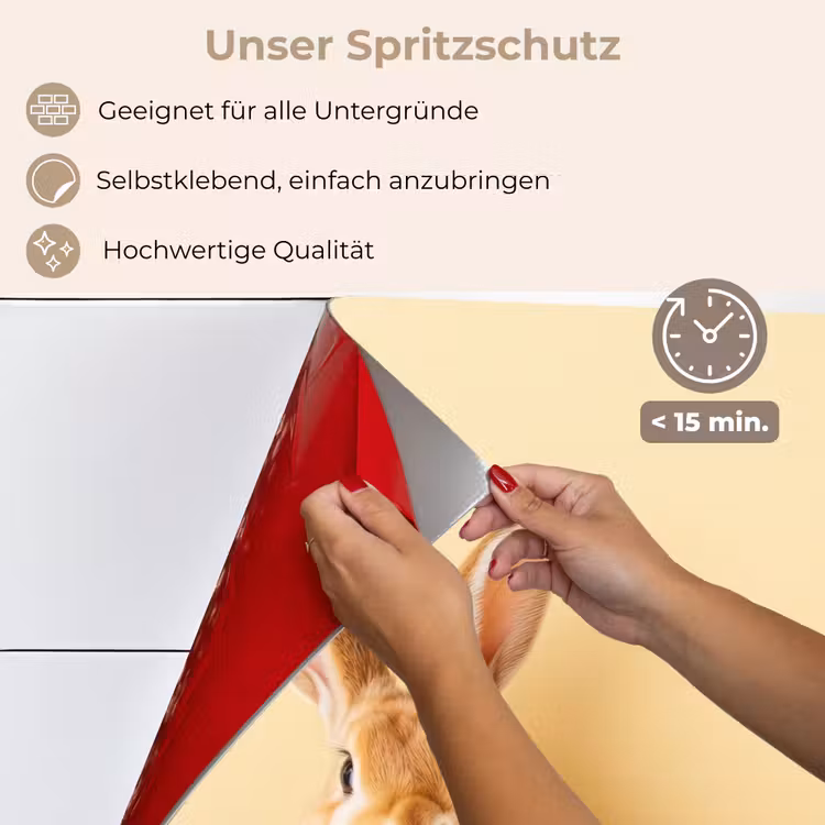 Spritzschutz Küche - Eier - Kaninchen - Pastellfarbtöne — 4