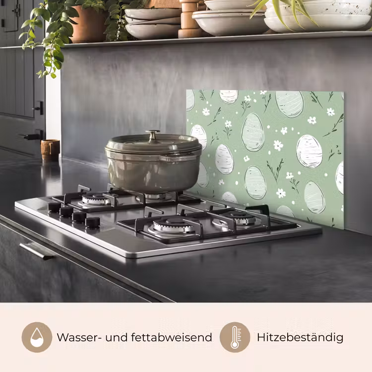 Spritzschutz Küche - Grün - Eier - Muster — 2