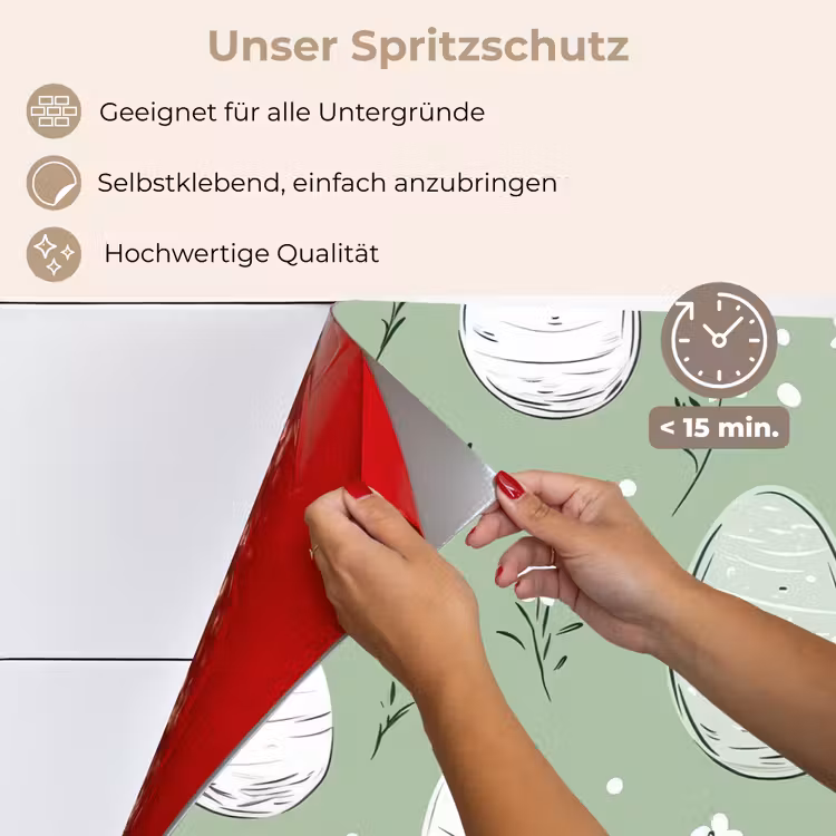 Spritzschutz Küche - Grün - Eier - Muster — 4