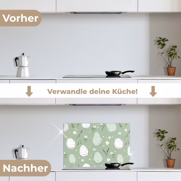 Spritzschutz Küche - Grün - Eier - Muster — 7