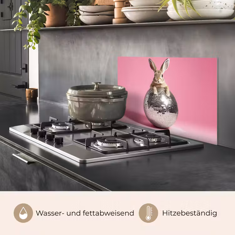 Spritzschutz Küche - Hase - Schleife -Diskokugel — 2