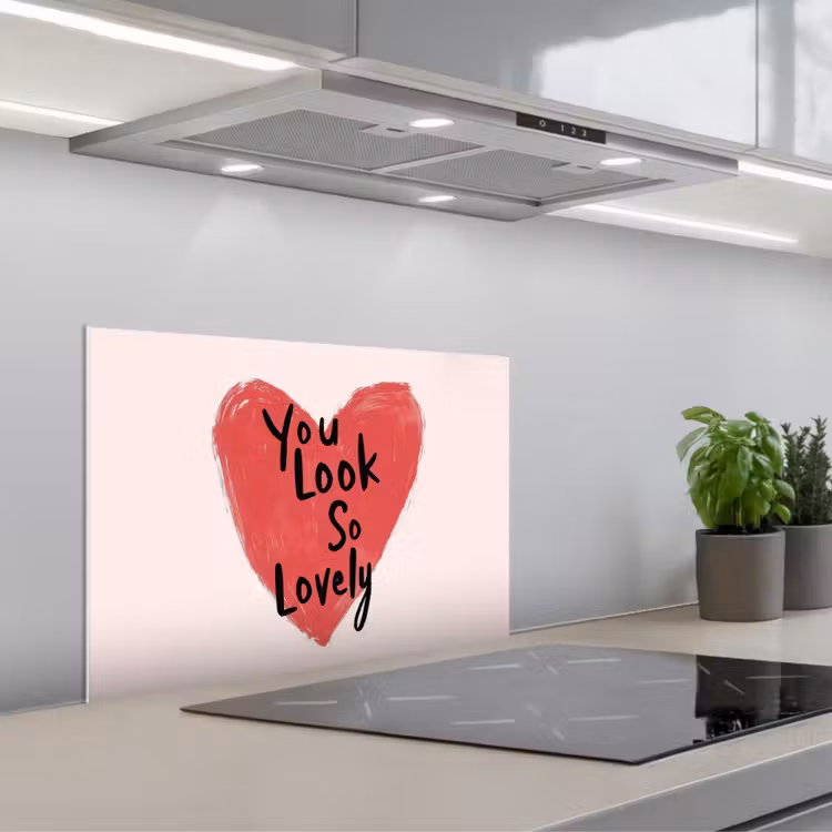 Spritzschutz Küche - Herz - Rot - Valentinstag — 1