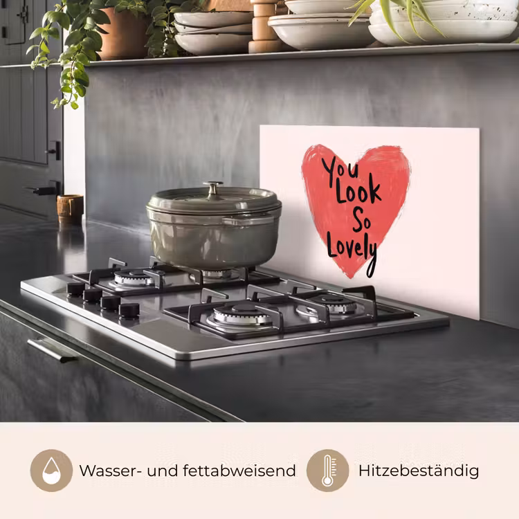 Spritzschutz Küche - Herz - Rot - Valentinstag — 2