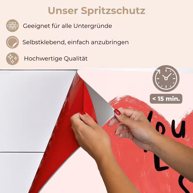 Spritzschutz Küche - Herz - Rot - Valentinstag — 4