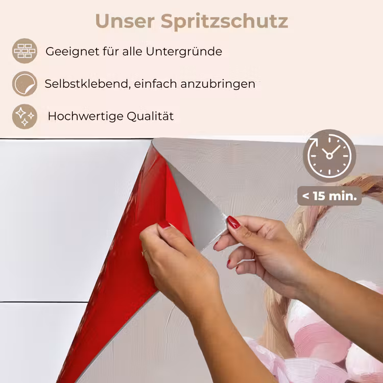 Spritzschutz Küche - Korb - Eier - Rosa — 4