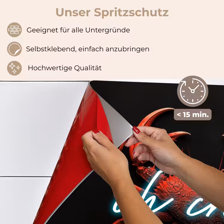 Spritzschutz Küche - Krabbe - Rot - Neon - Zitat — 4
