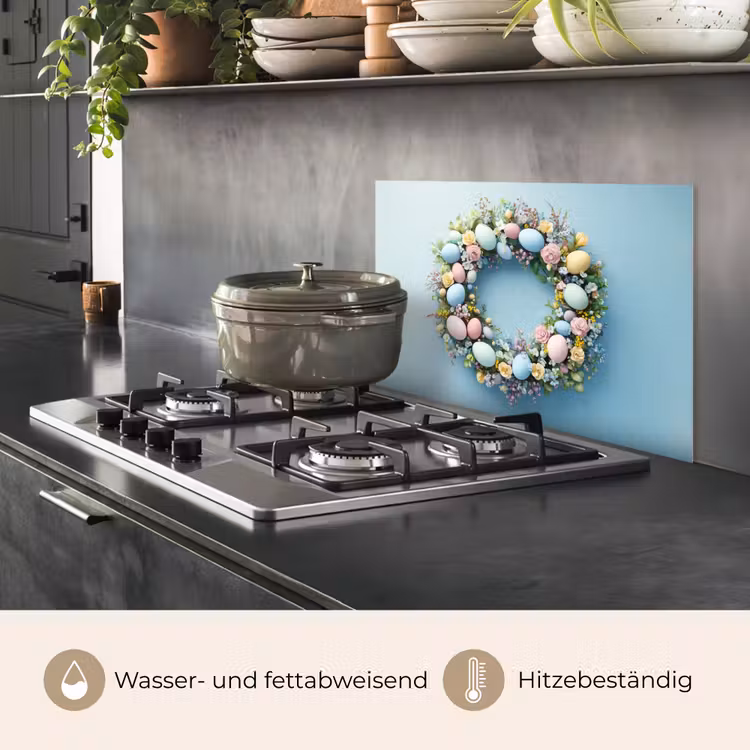 Spritzschutz Küche - Kranz - Eier - Blumen — 2