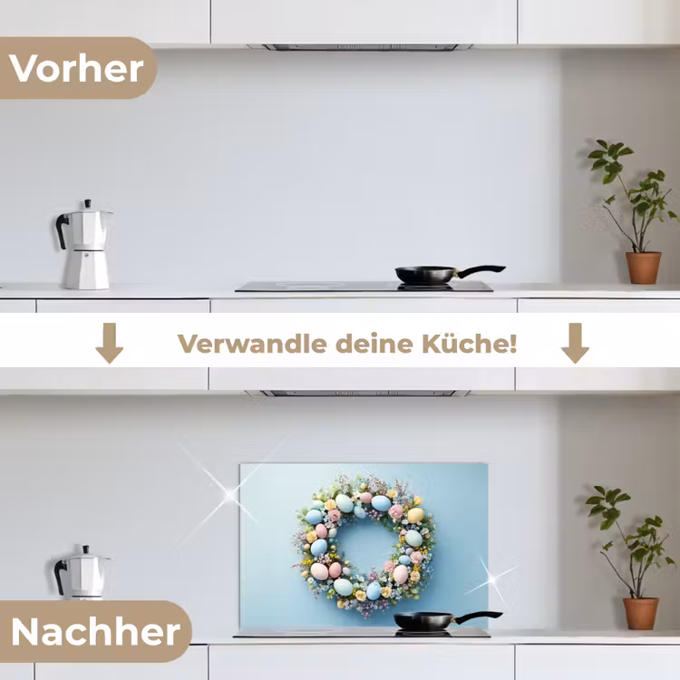 Spritzschutz Küche - Kranz - Eier - Blumen — 7