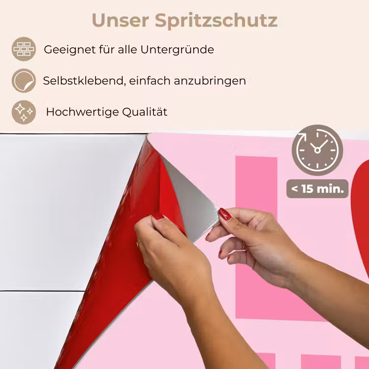 Spritzschutz Küche - Liebe - Rosa - Herz - Valentinstag — 4
