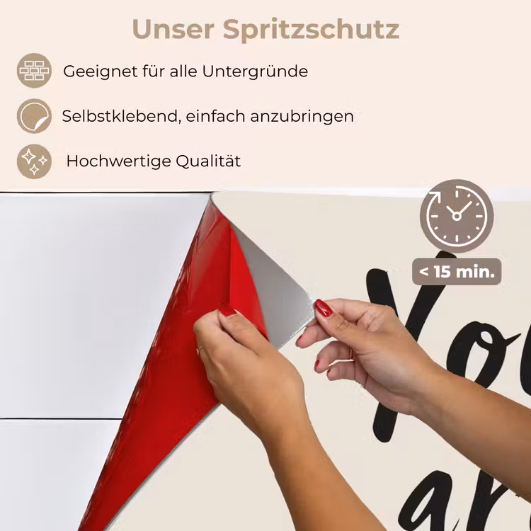 Spritzschutz Küche - Minimalistisch - Beige - Liebe — 4