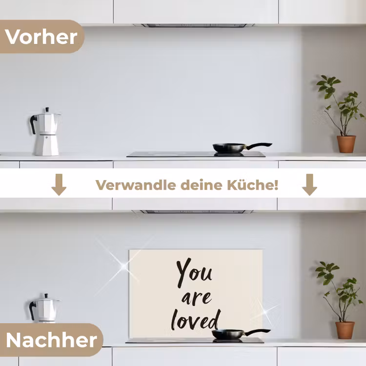 Spritzschutz Küche - Minimalistisch - Beige - Liebe — 7
