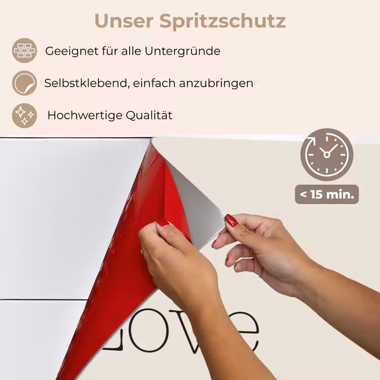 Spritzschutz Küche - Minimalistisch - Liebe - Beige — 4