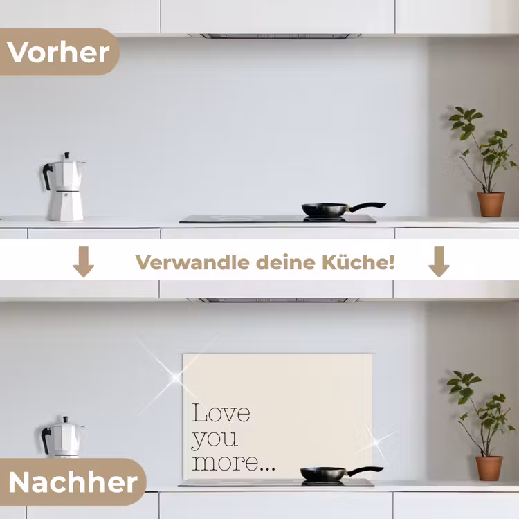 Spritzschutz Küche - Minimalistisch - Liebe - Beige — 7