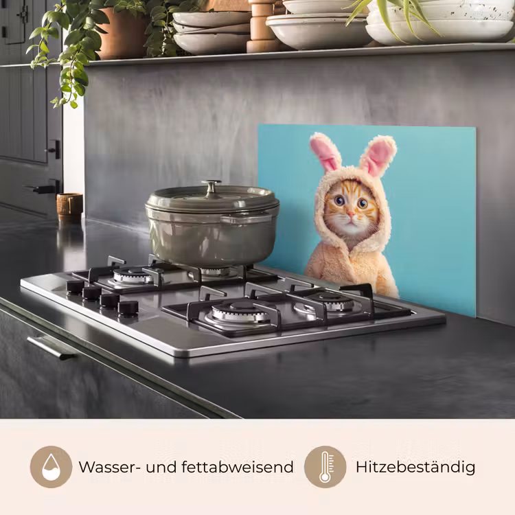 Spritzschutz Küche - Osterhase - Katze - Kostüm — 2