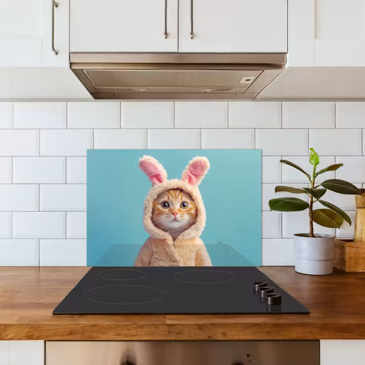 Spritzschutz Küche - Osterhase - Katze - Kostüm — 3