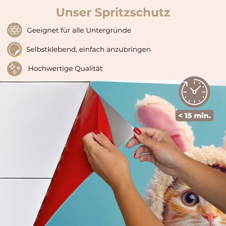 Spritzschutz Küche - Osterhase - Katze - Kostüm — 4