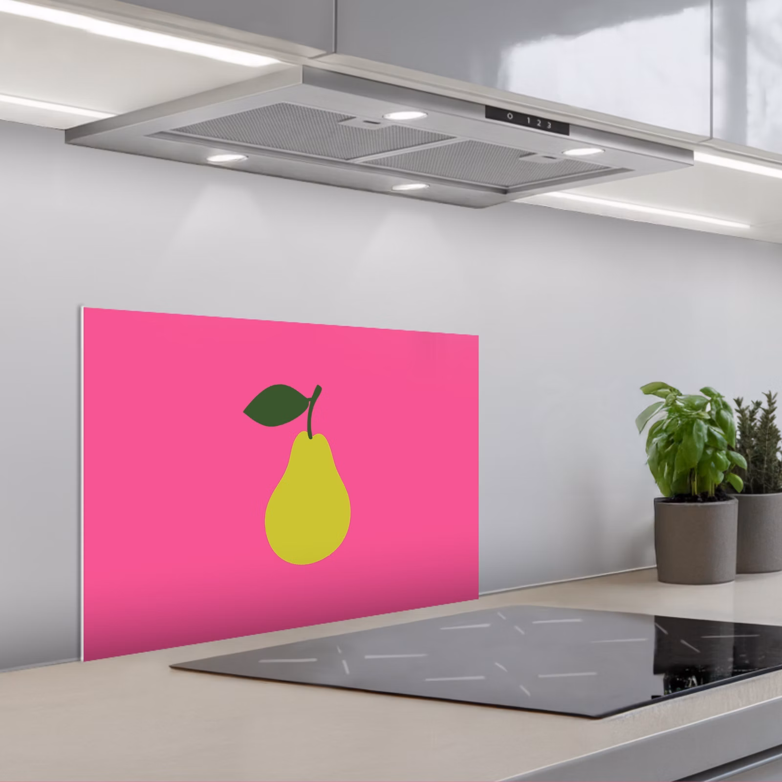 Spritzschutz Küche - Illustration - Obst - Birne - Grün — 1