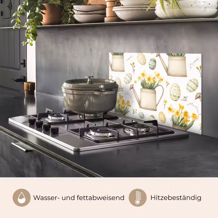 Spritzschutz Küche - Gießkanne - Blumen - Eier — 2