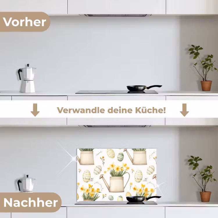 Spritzschutz Küche - Gießkanne - Blumen - Eier — 7