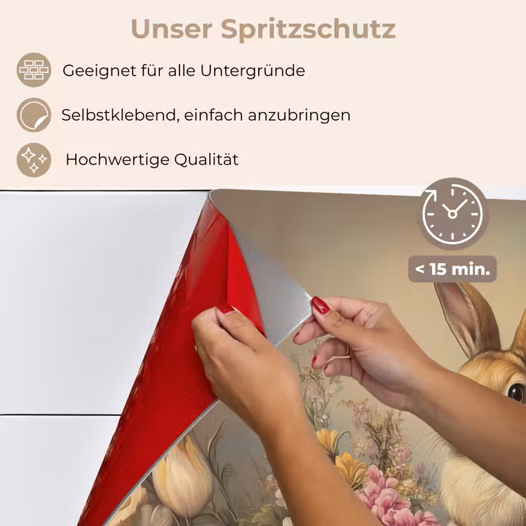 Spritzschutz Küche - Hase - Stilleben - Blumen — 4