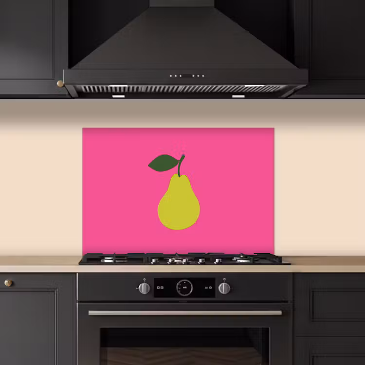 Spritzschutz Küche - Illustration - Obst - Birne - Grün — 5