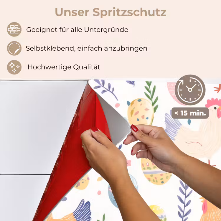 Spritzschutz Küche - Muster - Huhn - Ostereier — 4