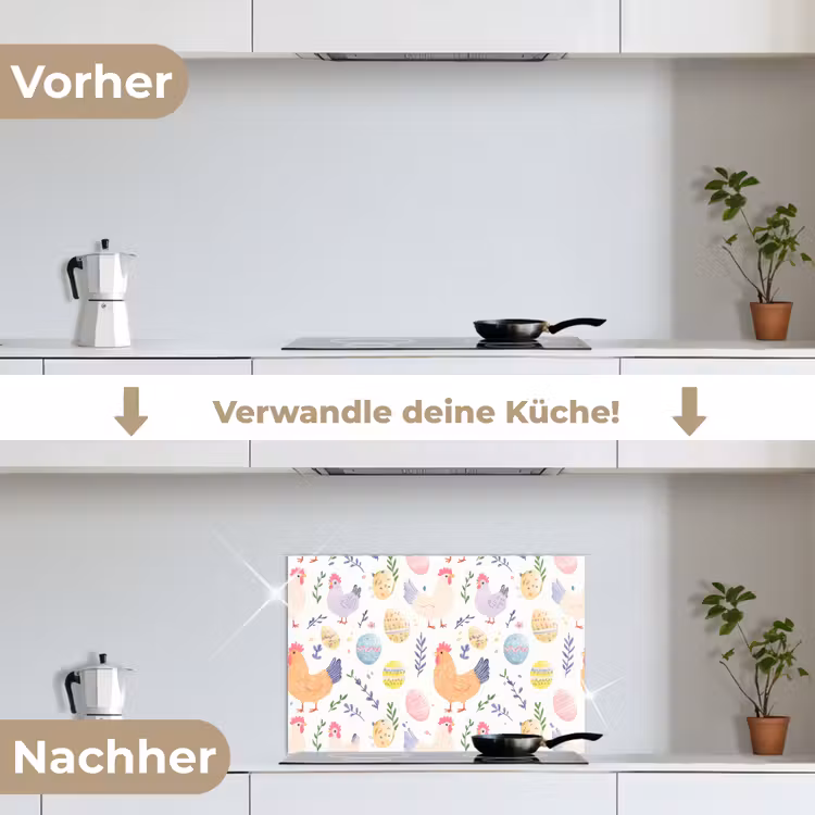 Spritzschutz Küche - Muster - Huhn - Ostereier — 7