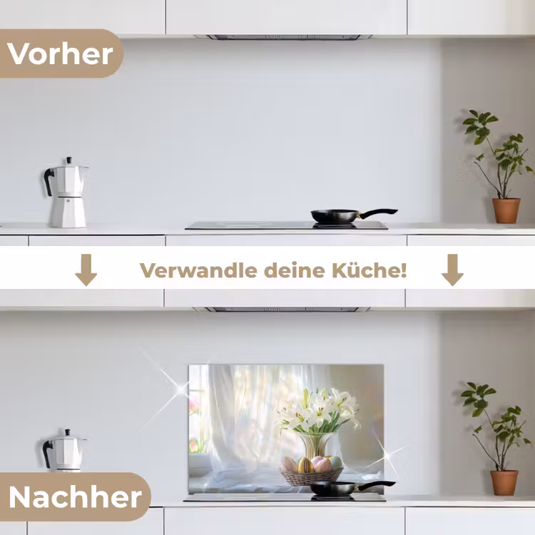 Spritzschutz Küche - Vase - Eier - Blumen — 7