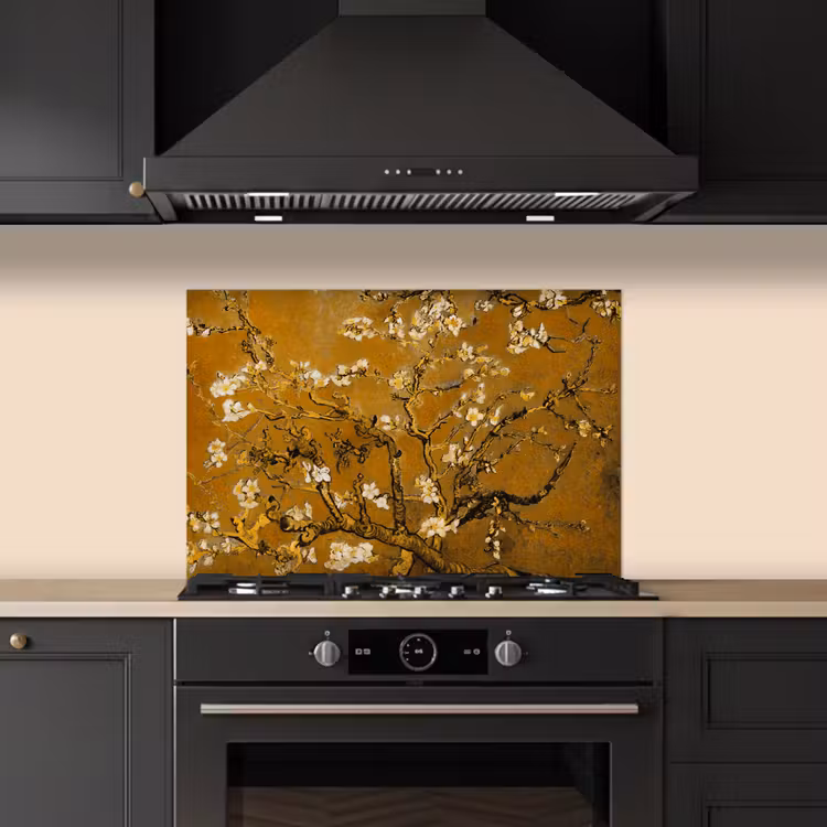 Spritzschutz Küche - Mandelblüte - Kunst - Van Gogh - Gold — 5