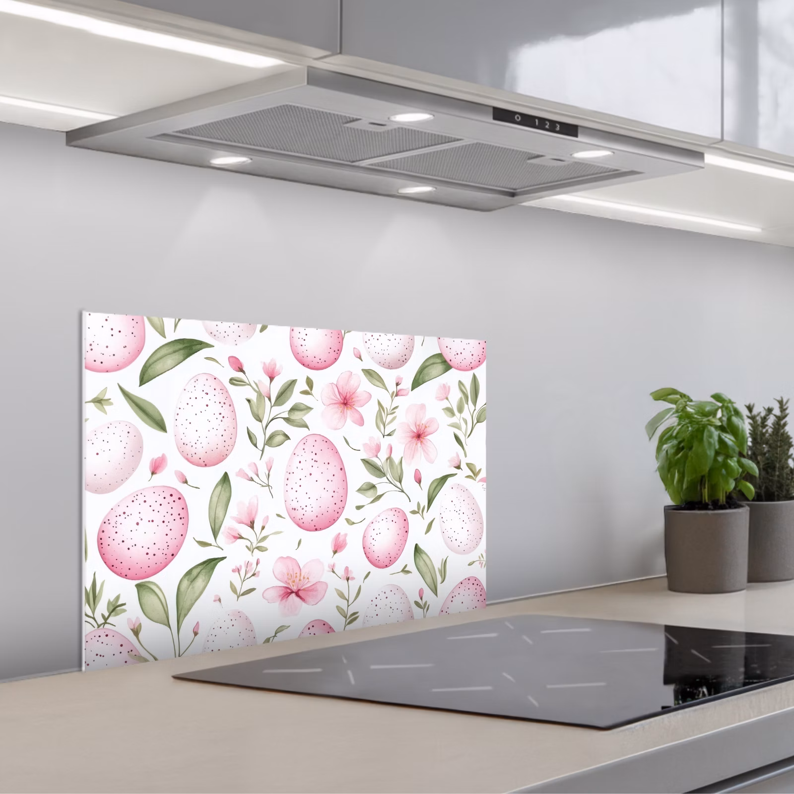 Spritzschutz Küche - Muster - Eier - Rosa - Ostern — 1