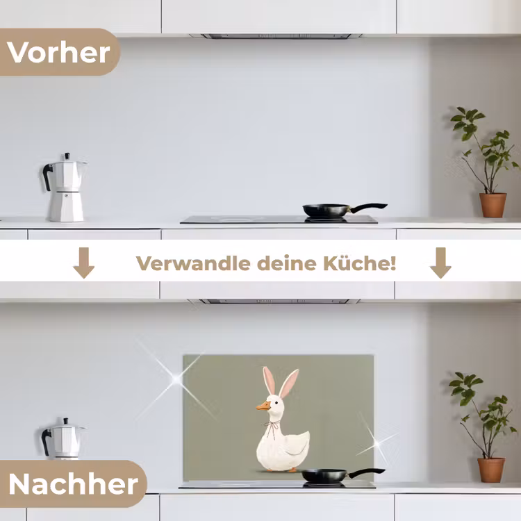 Spritzschutz Küche - Ente - Kaninchenohren - Grau — 7