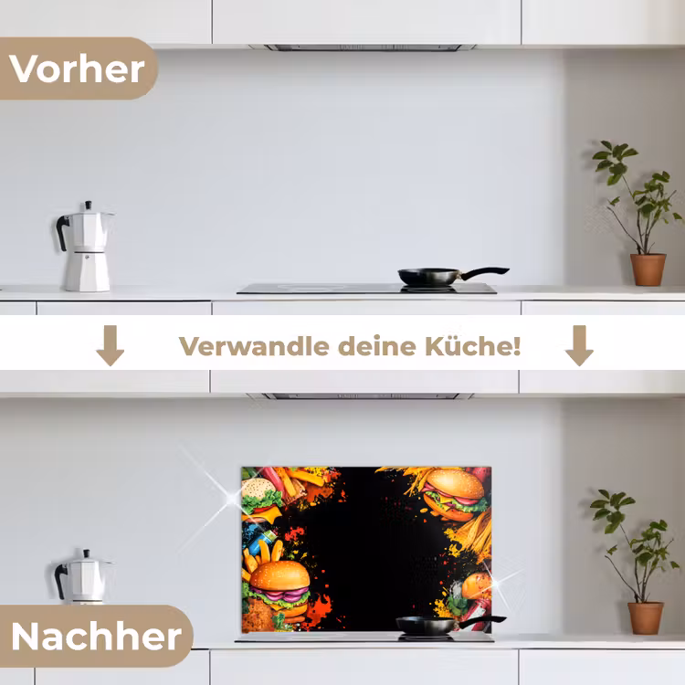 Spritzschutz Küche - Fastfood - Graffiti - Hamburger - Lebensmittel - Modern — 7