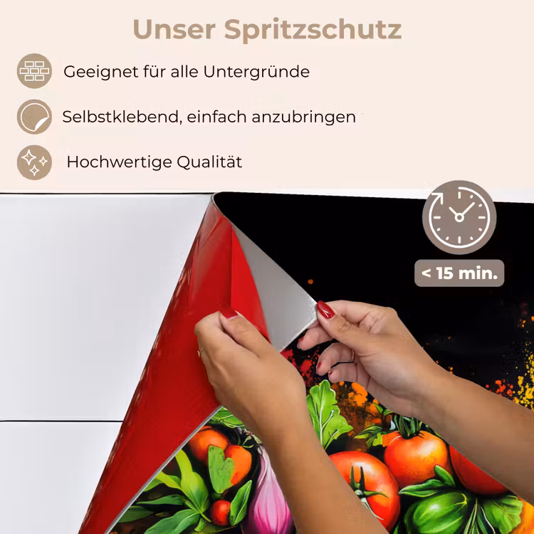 Spritzschutz Küche - Gemüse - Lebensmittel - Kräuter - Graffiti - Kochen — 4