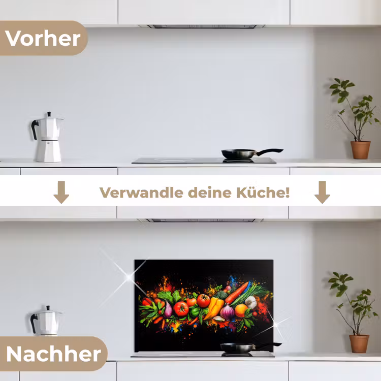 Spritzschutz Küche - Gemüse - Lebensmittel - Kräuter - Graffiti - Kochen — 7