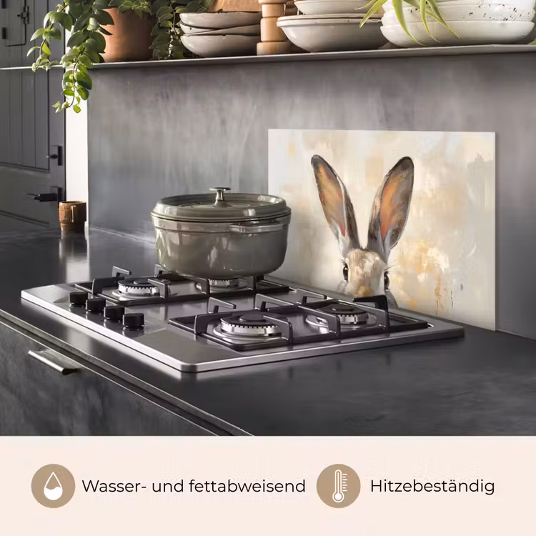 Spritzschutz Küche - Hase - Ohren - Braun — 2