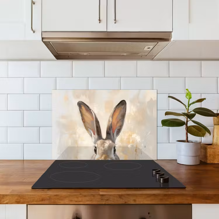 Spritzschutz Küche - Hase - Ohren - Braun — 3