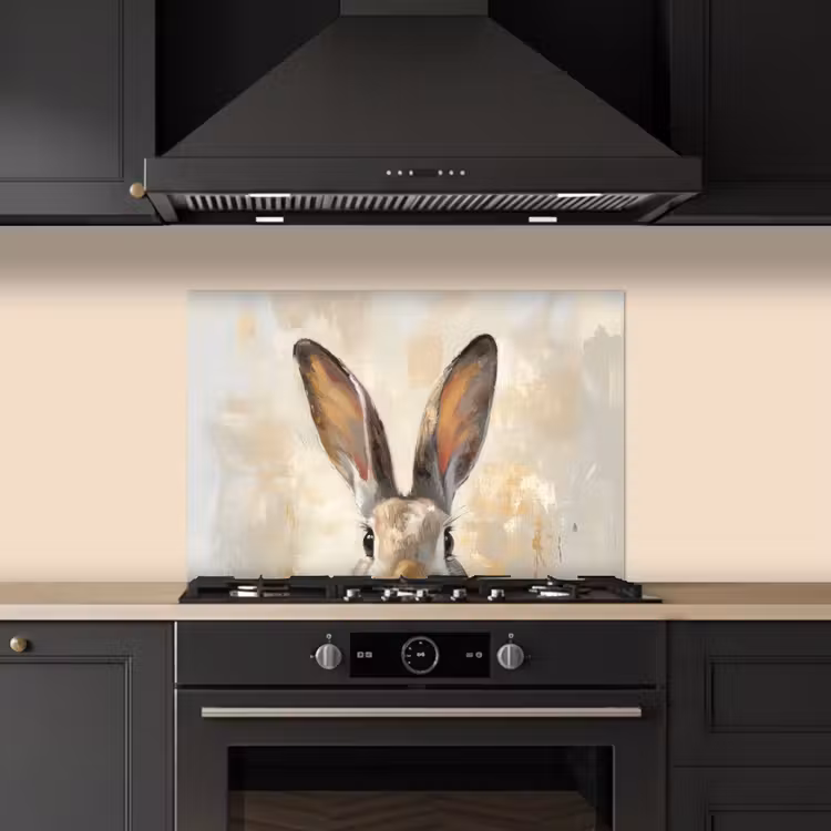 Spritzschutz Küche - Hase - Ohren - Braun — 5